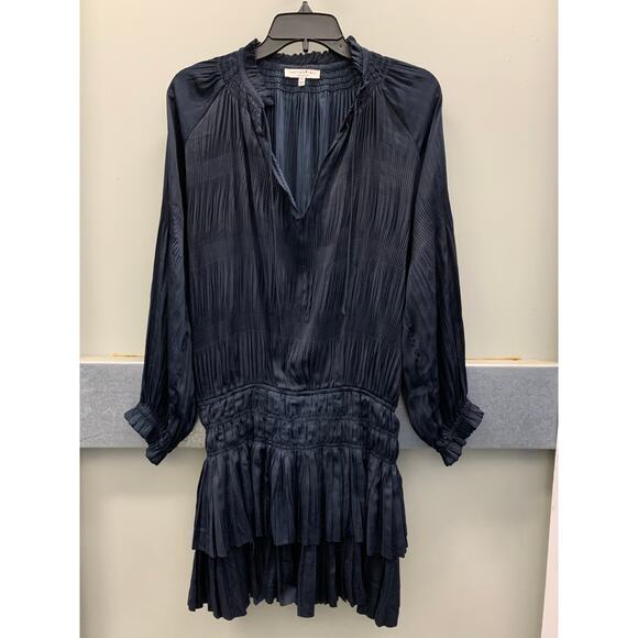 Current Air | Dark Navy Aurelie Pleated Mini Dress MSRP$148 - Picture 6 of 10